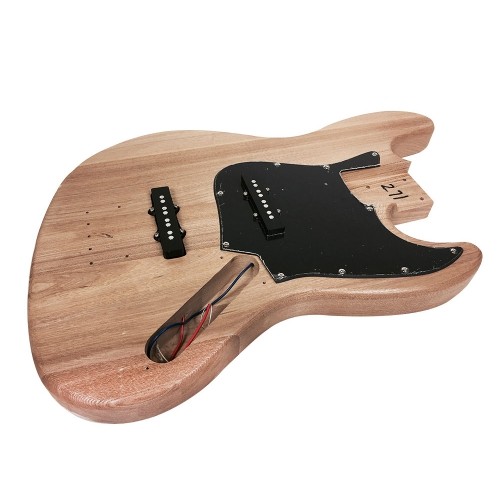 Solo JB Style DIY Bass Guitar Kit, Maple Neck Block Inlay, Ash Body