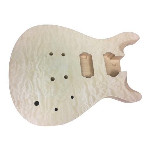 Solo PR Style DIY Guitar Kit, Carved Body with Quilted Maple Top
