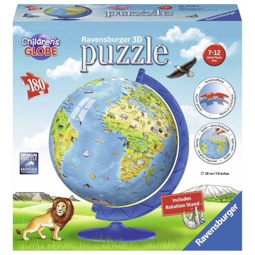 RAVENSBURGER  180 Piece Puzzle Children's World Globe -12338