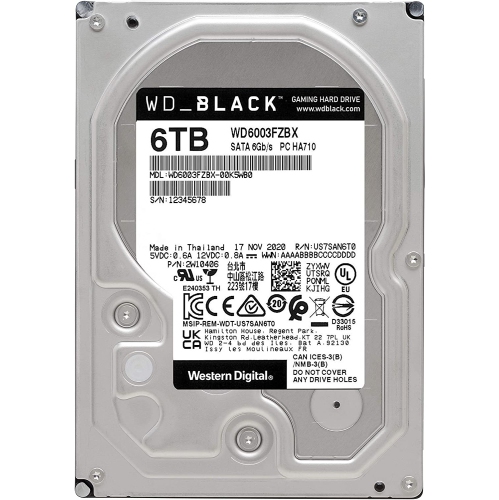 WESTERN DIGITAL  6Tb 3.5 Inch Desktop Wd SATA 256M (Wd6003Fzbx) In Black The best!