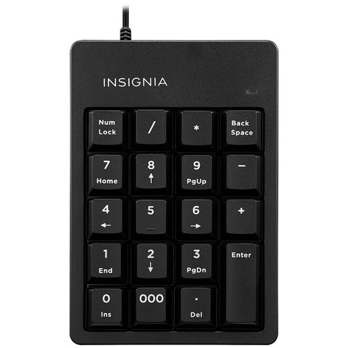 Pavé numérique avec fil ergonomique d'Insignia - Anglais - Exclusivité Best Buy