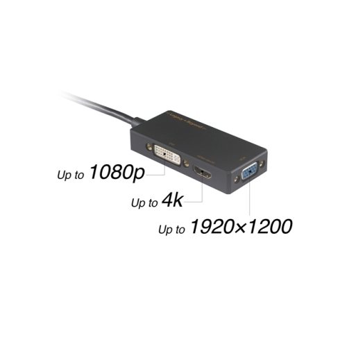 SIIG Mini DisplayPort to 4K HDMI/DVI/VGA 3-in-1 Adapter