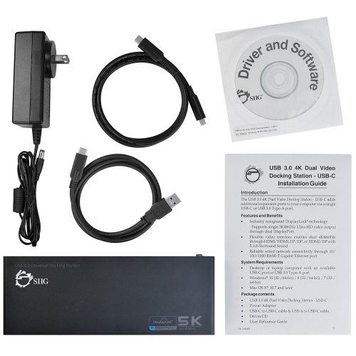 SIIG USB 3.0 4K Dual Video Docking Station - USB-C