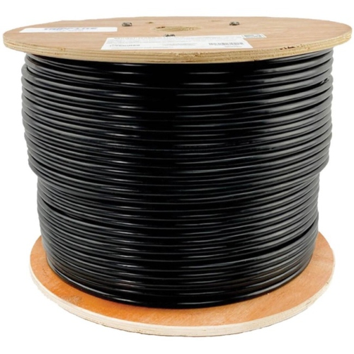 Tripp Lite by Eaton N222-01K-BK Cat6 Gigabit Bulk Solid-Core PVC Cable, Black, 1000 ft