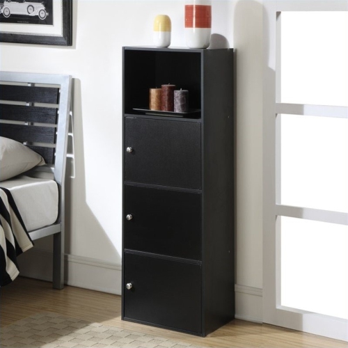 CONVENIENCE CONCEPTS  Xtra-Storage 3 Door Cabinet In Black Wood Finish