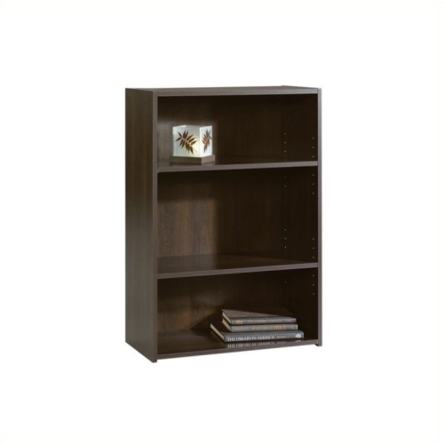 PEMBERLY ROW  3-Shelf Wood Bookcase In Cinnamon Cherry