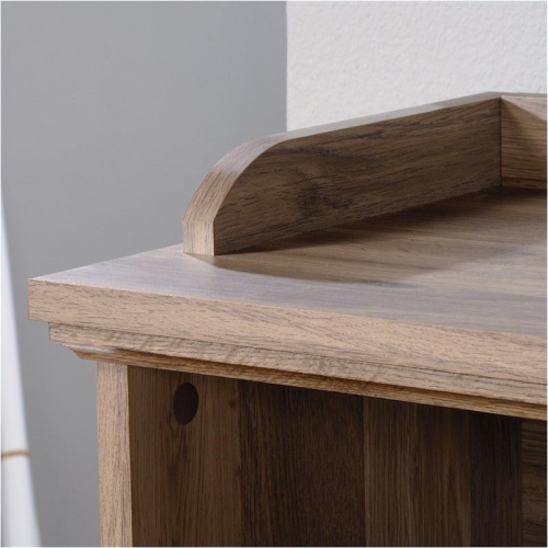 Pemberly Row Rustic Wood Short Book Shelves in Salt Oak