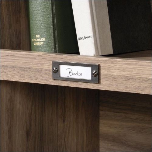 Pemberly Row Rustic Wood Short Book Shelves in Salt Oak