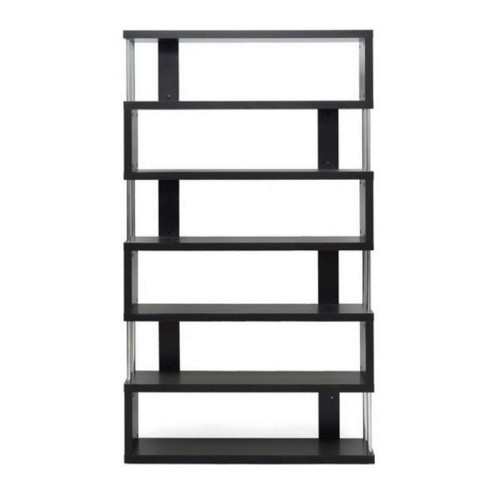 Bowery Hill 6 Shelf Modern Bookcase in Dark Brown