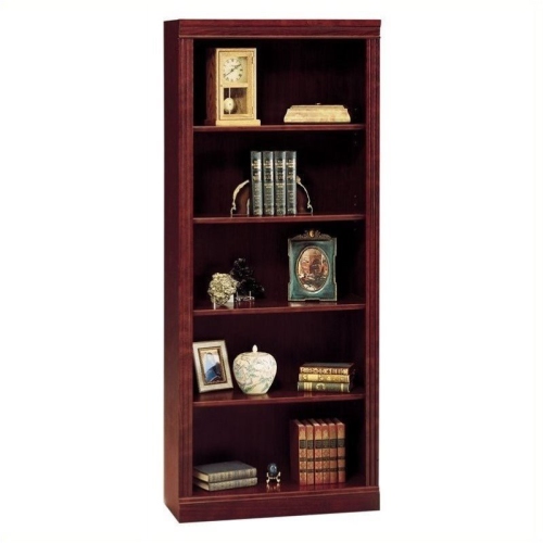 Pemberly Row 5 Shelf 71"H Wood Bookcase in Harvest Cherry