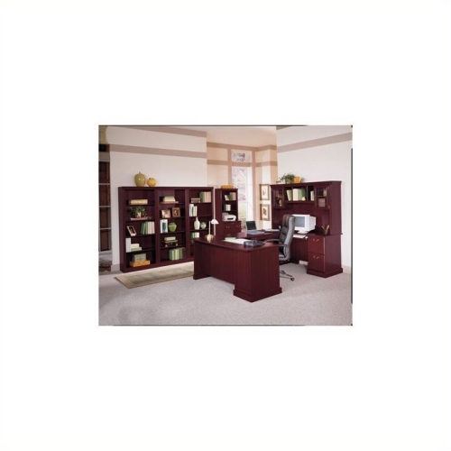 Pemberly Row 5 Shelf 71"H Wood Bookcase in Harvest Cherry