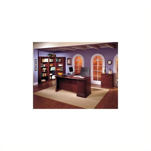 Pemberly Row 5 Shelf 71"H Wood Bookcase in Harvest Cherry