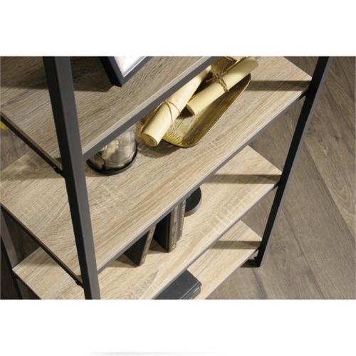 Pemberly Row Metal 4 Shelf Bookcase in Charter Oak