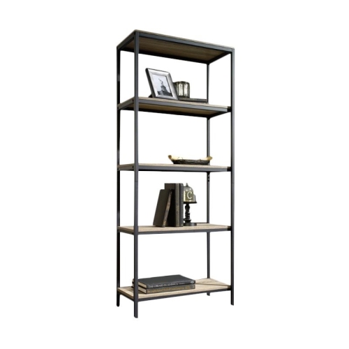 Pemberly Row Metal 4 Shelf Bookcase in Charter Oak