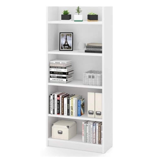 Bestar Pro-Linea 5 Shelf Bookcase in White