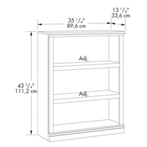 Bowery Hill Traditional Engineered Wood 3 Shelf Bookcase in Select Cherry