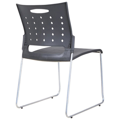 Chaise de bureau en plastique à dossier mi-hauteur de TygerClaw - Noir