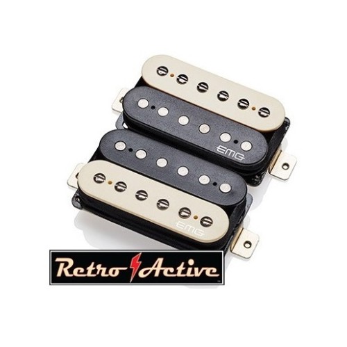 EMG Retro Super 77 Set Active Humbucker Set - Zebra - 5965