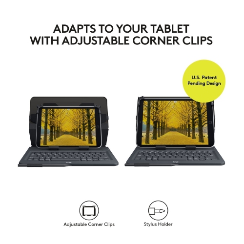 Refurbished - Logitech Universal Folio with Integrated Bluetooth 3.0 Keyboard Tablets (920-008334)