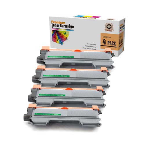 VPDEPOT  4Pk Tn-450 (Tn450) Bk Replacement High Yield Toner Brother Hl-2240/2270, Mfc-7360/7460/7860, Dcp-7055/7060 In Black