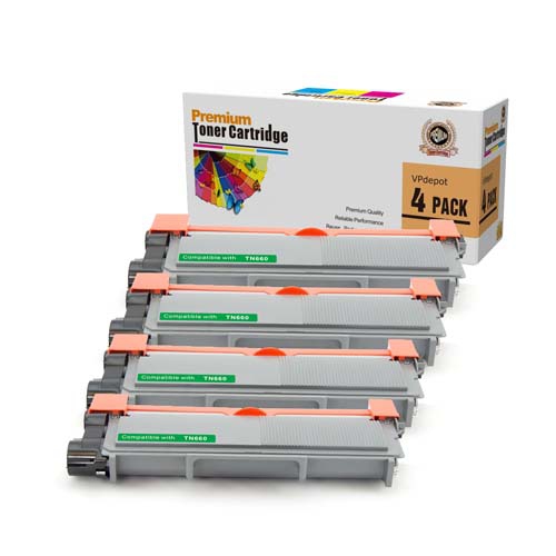 VPdepot 4PK TN-660 Replacement High Yield Black Toner for Brother HL-L2320D,DCP-L2520DW/L2540DW,MFC-L2720DW/L2740DW