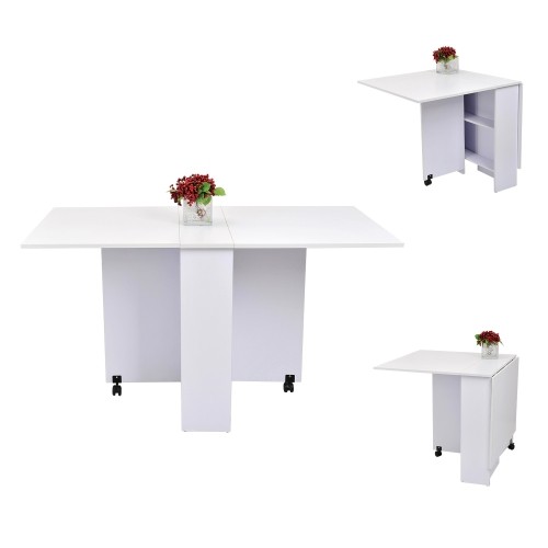 HOMCOM Dining Table with 2 Shelves