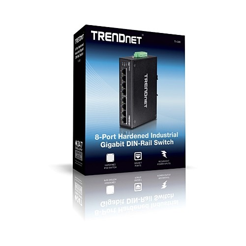 Trendnet 8-Port Hardened Industrial Gigabit DIN-Rail Switch