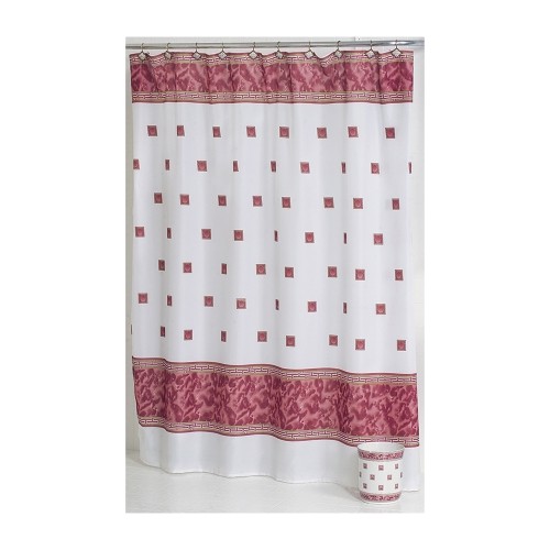 burgundy fabric shower curtain