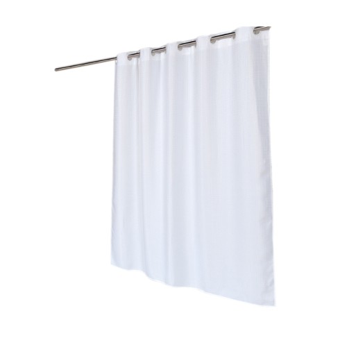 Waffle Weave Fabric Shower Curtain, Ez On Shower Curtain