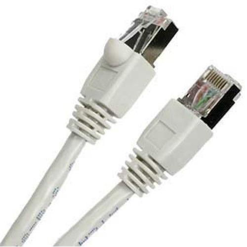 TechCraft Cat6a Shielded Straight-Through Ethernet Cable Network 10 Gbit/S RJ-45 White 100 Ft