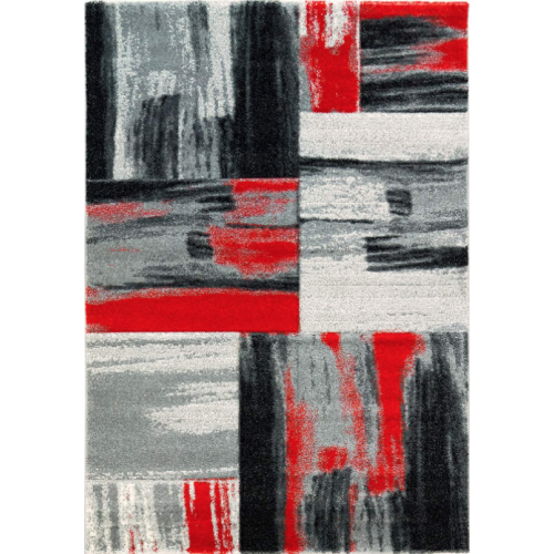 LA Dole Copper Abstract Carpet 6'2" x 9'2" Rectangle Area Rug - Red/Black/Grey