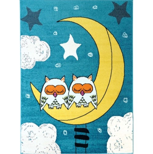 LA DOLE RUGS  Adorable Kids Area Rug Carpet With Sky Theme And Owls, 6'2" X 9'2" (190Cm X 280Cm)