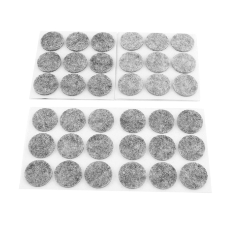 Unique Bargains 54 Pcs Antislip Felt Round Chair Foot Cover Table Furniture Leg Protector Gray