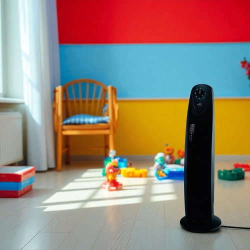 Ventilateur vertical oscillant de 29 po de Hauz, noir