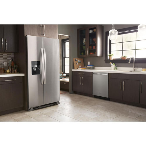 Whirlpool 33" 21.4 Cu. Ft. Side-By-Side Refrigerator w/ Ice & Water Dispenser (WRS331SDHM) - Stainless