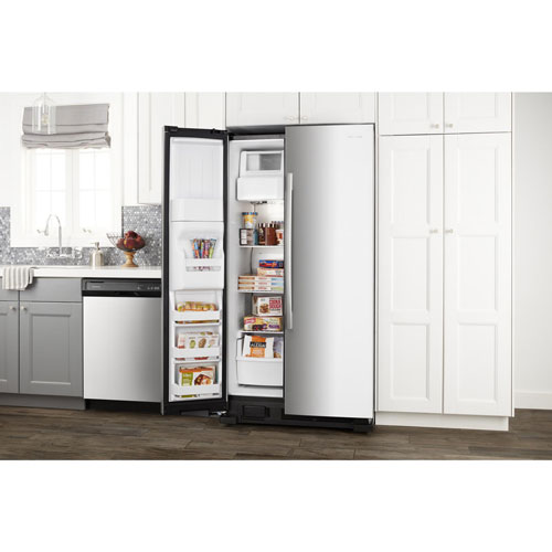 Amana 33" 21.4 Cu. Ft. Side-By-Side Refrigerator (ASI2175GRS) - Black-On-Stainless Steel