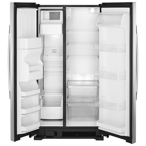 Amana 33" 21.4 Cu. Ft. Side-By-Side Refrigerator (ASI2175GRS) - Black-On-Stainless Steel