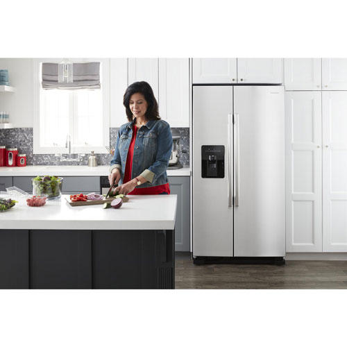 Amana 33" 21.4 Cu. Ft. Side-By-Side Refrigerator (ASI2175GRS) - Black-On-Stainless Steel