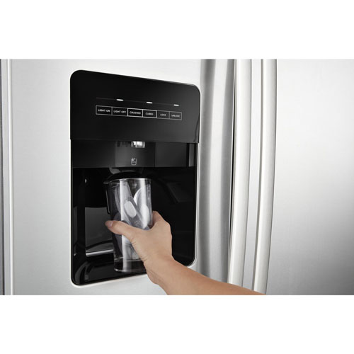 Amana 33" 21.4 Cu. Ft. Side-By-Side Refrigerator (ASI2175GRS) - Black-On-Stainless Steel