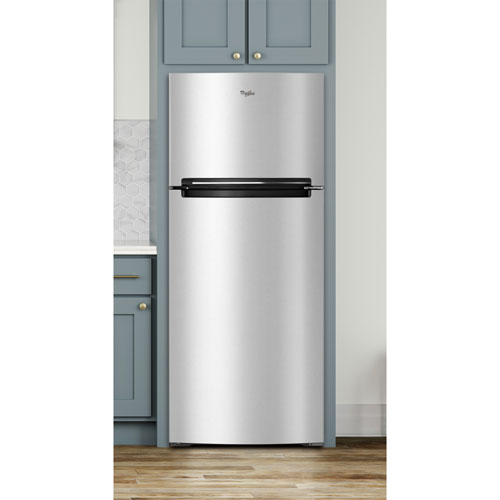 Whirlpool 28" 17.6 Cu. Ft. Top Freezer Refrigerator with LED Lighting - Metallic Steel