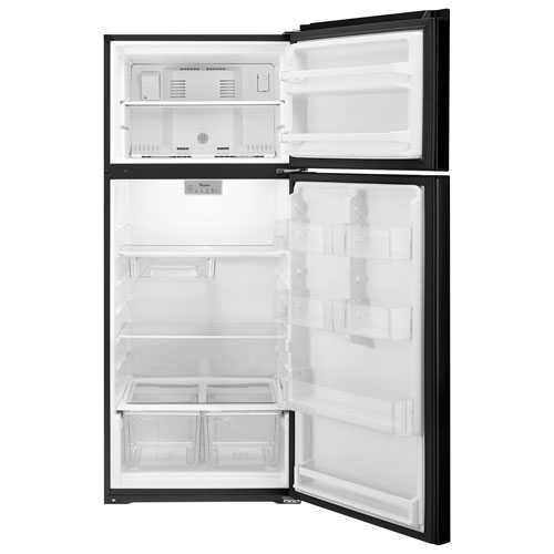 Whirlpool 28" 17.6 Cu. Ft. Top Freezer Refrigerator with LED Lighting - Black