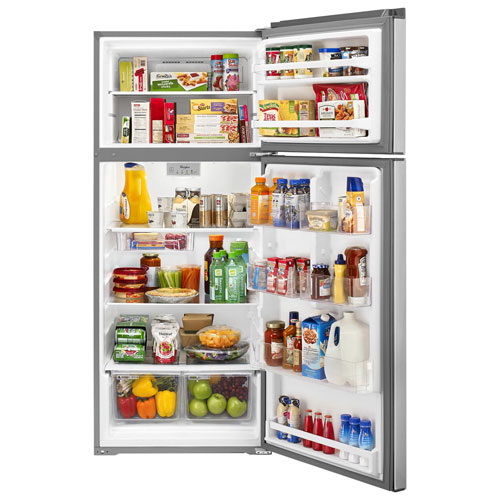 Whirlpool 28" 17.6 Cu. Ft. Top Freezer Refrigerator with LED Lighting (WRT518SZFM) - Stainless Steel