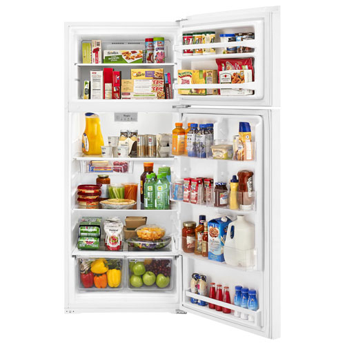 Whirlpool 28" 17.6 Cu. Ft. Top Freezer Refrigerator with LED Lighting (WRT518SZFW) - White