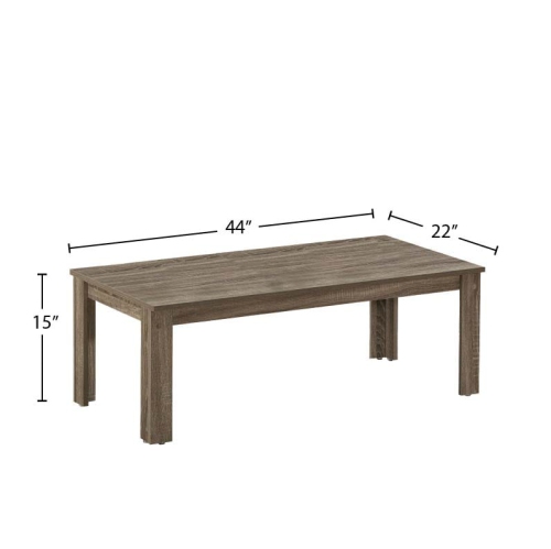Ensemble de 3 tables basses traditionnelles en bois de chêne flotté avec 2 tables d'extrémité et table basse