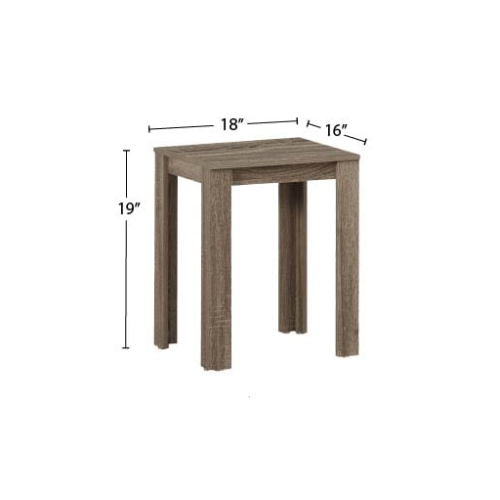 Ensemble de 3 tables basses traditionnelles en bois de chêne flotté avec 2 tables d'extrémité et table basse