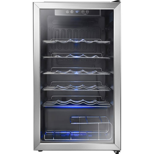 Insignia 3.2 Cu. Ft. 29-Bottle Freestanding Wine Cooler - Stainless Steel - Only at Best Buy