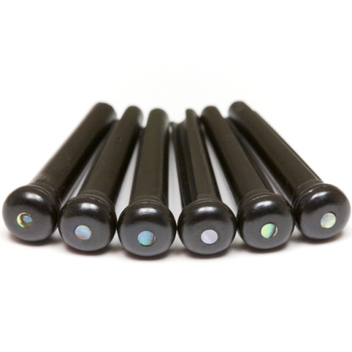Graph Tech TUSQ Traditional Style Bridge Pins Black with Paua Shell Inlay