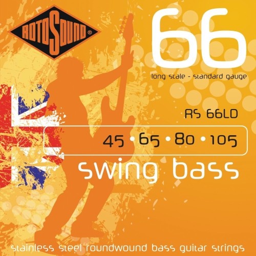 ROTOSOUND  Rs66Ld Swing Bass 66 Stainless Steel Bass Electric Bass 4 String Set (45-105)