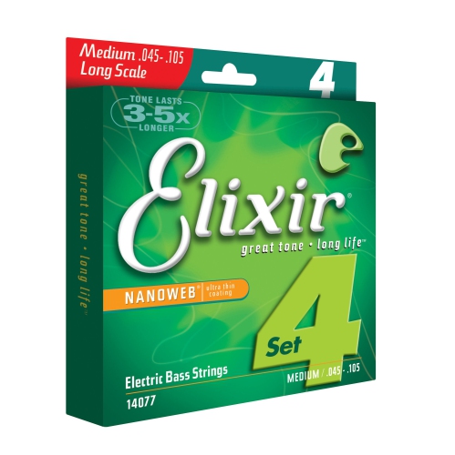 Elixir Strings Electric Bass Strings 4 String Medium Long Scale