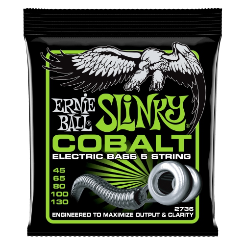 Ensemble de 2736 cordes pour guitare basse Cobalt 5 de Ernie Ball Slinky